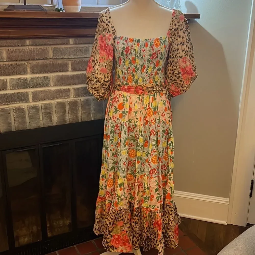 Anthropologie - Place Nationale Floral Linen Midi Dress - Picture 5 of 8